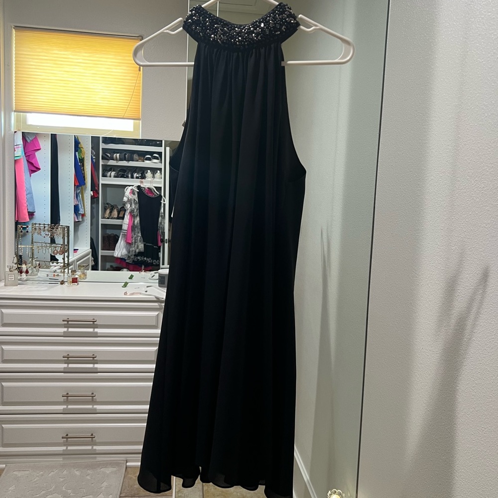 Black, above knee, cocktail dress